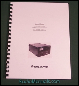 Tokyo Hy-Power HL-1.1KFX Instruction Manual - Click Image to Close